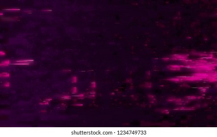 Abstract glitch digital color pixel noise. Background of the damaged television image. Vector illustration.