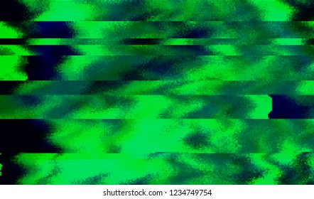 Abstract glitch digital color pixel noise. Background of the damaged television image. Vector illustration.