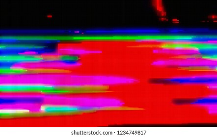 Abstract glitch digital color pixel noise. Background of the damaged television image. Vector illustration.