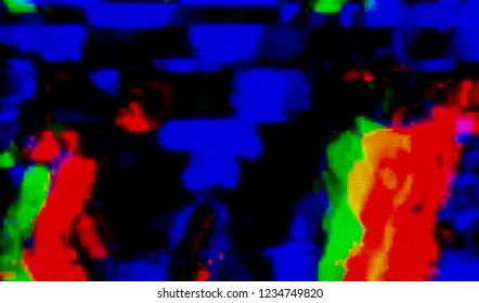 Abstract glitch digital color pixel noise. Background of the damaged television image. Vector illustration.