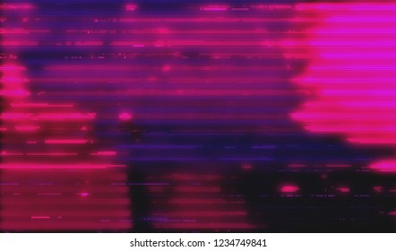 Abstract glitch digital color pixel noise. Background of the damaged television image. Vector illustration.