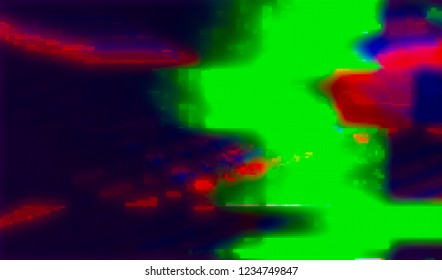 Abstract glitch digital color pixel noise. Background of the damaged television image. Vector illustration.