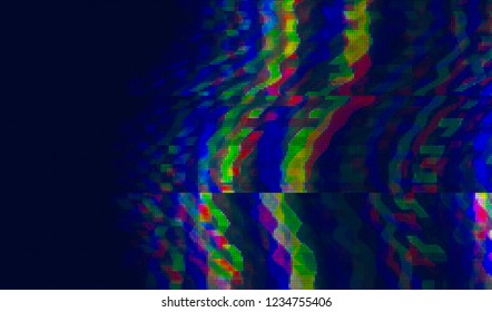 Abstract glitch digital color pixel noise. Background of the damaged television image. Vector illustration.