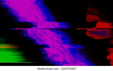 Abstract glitch digital color pixel noise. Background of the damaged television image. Vector illustration.