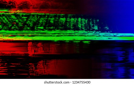 Abstract glitch digital color pixel noise. Background of the damaged television image. Vector illustration.