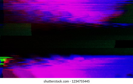 Abstract glitch digital color pixel noise. Background of the damaged television image. Vector illustration.