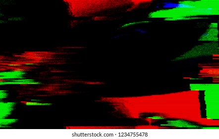 Abstract glitch digital color pixel noise. Background of the damaged television image. Vector illustration.