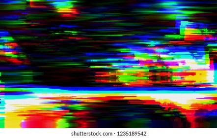 Ruido de píxeles de color digital con brillo abstracto. Fondo de la imagen dañada de la televisión. Ilustración vectorial.