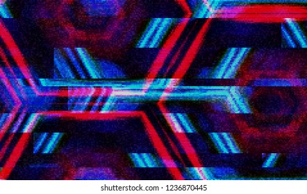 Abstract glitch digital color pixel noise. Background of the damaged television image. Vector illustration.