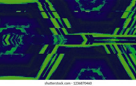 Abstract glitch digital color pixel noise. Background of the damaged television image. Vector illustration.