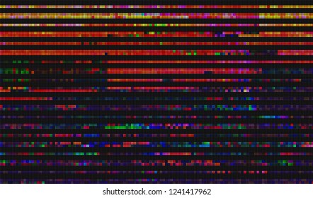 Abstract glitch digital color pixel noise. Background of the damaged television image. Vector illustration.