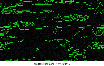 Abstract glitch digital color pixel noise. Background of the damaged television image. Vector illustration.