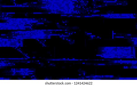 Abstract glitch digital color pixel noise. Background of the damaged television image. Vector illustration.