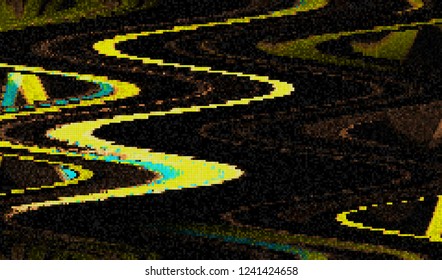 Abstract glitch digital color pixel noise. Background of the damaged television image. Vector illustration.