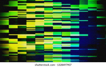 Abstract glitch digital color pixel noise. Background of the damaged television image. Vector illustration.