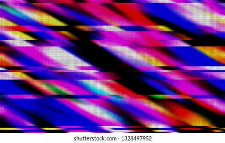 Abstract glitch digital color pixel noise. Background of the damaged television image. Vector illustration.