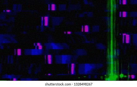 Abstract glitch digital color pixel noise. Background of the damaged television image. Vector illustration.