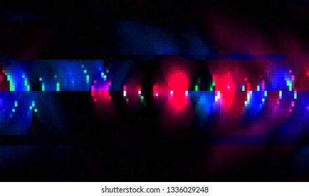 Abstract glitch digital color pixel noise. Background of the damaged television image. Vector illustration.