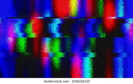 Abstract glitch digital color pixel noise. Background of the damaged television image. Vector illustration.