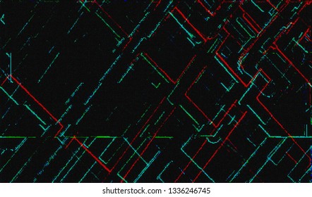 Abstract glitch digital color pixel noise. Background of the damaged television image. Vector illustration.