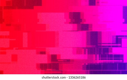 Abstract glitch digital color pixel noise. Background of the damaged television image. Vector illustration.