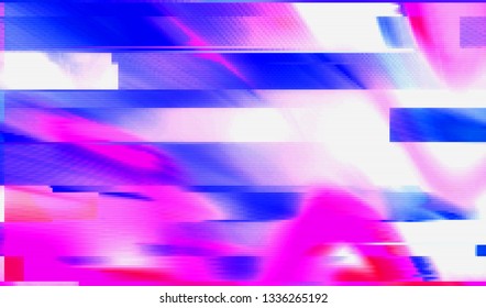 Abstract glitch digital color pixel noise. Background of the damaged television image. Vector illustration.