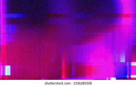 Abstract glitch digital color pixel noise. Background of the damaged television image. Vector illustration.