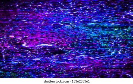 Abstract glitch digital color pixel noise. Background of the damaged television image. Vector illustration.