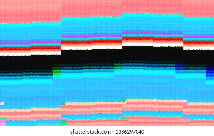 Abstract glitch digital color pixel noise. Background of the damaged television image. Vector illustration.