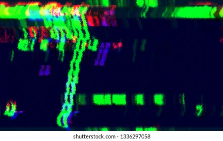 Abstract glitch digital color pixel noise. Background of the damaged television image. Vector illustration.
