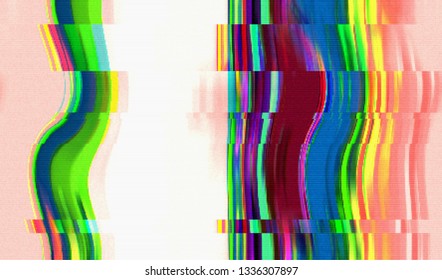 Abstract glitch digital color pixel noise. Background of the damaged television image. Vector illustration.
