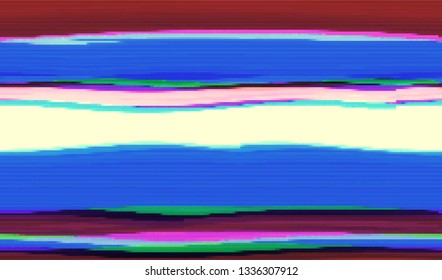 Abstract glitch digital color pixel noise. Background of the damaged television image. Vector illustration.