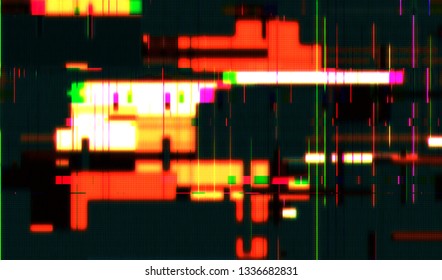 Abstract glitch digital color pixel noise. Background of the damaged television image. Vector illustration.