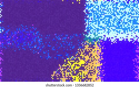 Abstract glitch digital color pixel noise. Background of the damaged television image. Vector illustration.