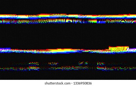 Abstract glitch digital color pixel noise. Background of the damaged television image. Vector illustration.