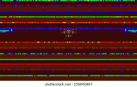 Abstract glitch digital color pixel noise. Background of the damaged television image. Vector illustration.