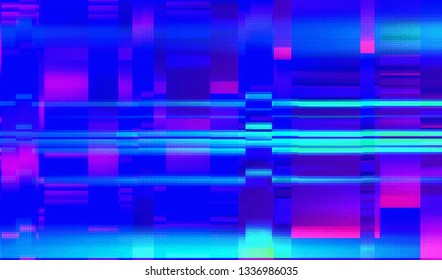 Abstract glitch digital color pixel noise. Background of the damaged television image. Vector illustration.