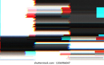 Abstract glitch digital color pixel noise. Background of the damaged television image. Vector illustration.