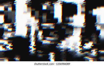 Abstract glitch digital color pixel noise. Background of the damaged television image. Vector illustration.