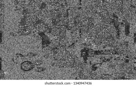 Abstract glitch digital color pixel noise. Background of the damaged television image. Vector illustration.