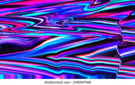 Abstract glitch digital color pixel noise. Background of the damaged television image. Vector illustration.