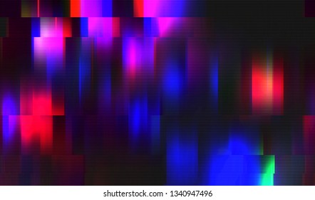 Abstract glitch digital color pixel noise. Background of the damaged television image. Vector illustration.