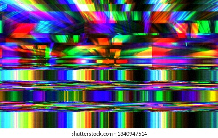 Abstract glitch digital color pixel noise. Background of the damaged television image. Vector illustration.