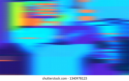 Abstract glitch digital color pixel noise. Background of the damaged television image. Vector illustration.