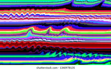 Abstract glitch digital color pixel noise. Background of the damaged television image. Vector illustration.