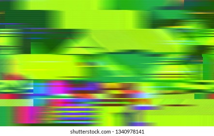 Abstract glitch digital color pixel noise. Background of the damaged television image. Vector illustration.