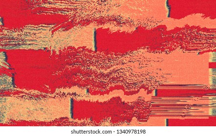 Abstract glitch digital color pixel noise. Background of the damaged television image. Vector illustration.