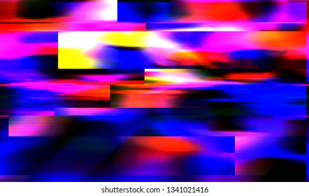 Abstract glitch digital color pixel noise. Background of the damaged television image. Vector illustration.