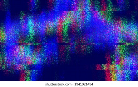 Abstract glitch digital color pixel noise. Background of the damaged television image. Vector illustration.