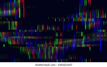 Abstract glitch digital color pixel noise. Background of the damaged television image. Vector illustration.
